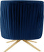 Meridian Furniture - Paloma Velvet Swivel Accent Chair in Navy - 585Navy - GreatFurnitureDeal