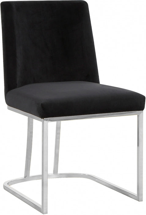 Meridian Furniture - Heidi Velvet Dining Chair in Black (Set of 2) - 728Black-C