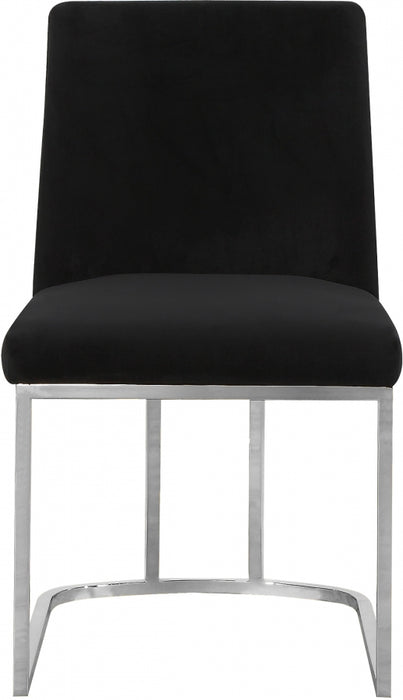 Meridian Furniture - Heidi Velvet Dining Chair in Black (Set of 2) - 728Black-C