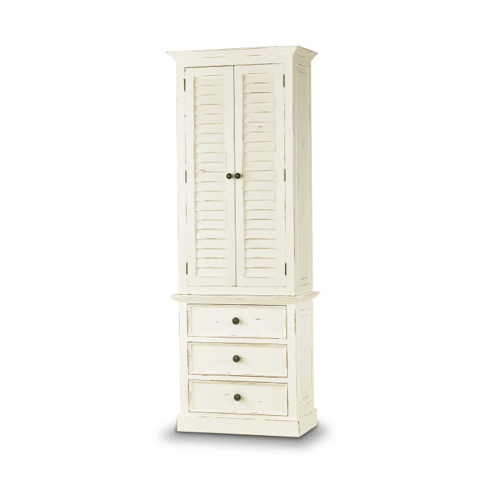 Bramble - Cottage Tall Shutter Cabinet - BR-25444WHDDRW