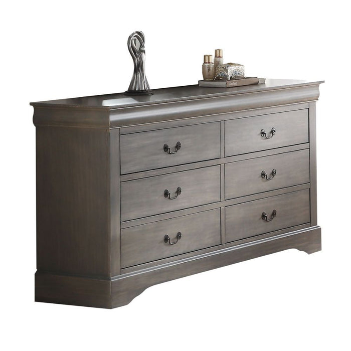 Acme Furniture - Louis Philippe III Dresser in Antique Gray - 25505 - GreatFurnitureDeal