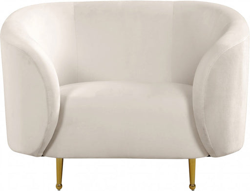 Meridian Furniture - Lavilla Velvet Chair in Cream - 611Cream-C - GreatFurnitureDeal