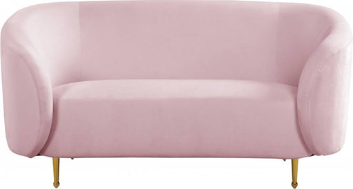 Meridian Furniture - Lavilla Velvet Loveseat in Pink - 611Pink-L - GreatFurnitureDeal