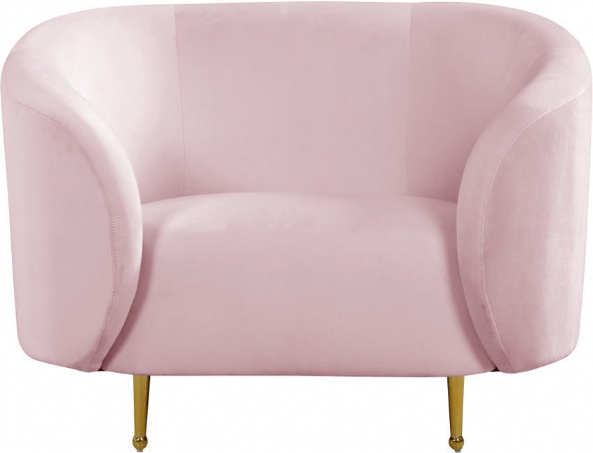 Meridian Furniture - Lavilla 3 Piece Living Room Set in Pink - 611Pink-S-3SET - GreatFurnitureDeal