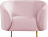 Meridian Furniture - Lavilla Velvet Chair in Pink - 611Pink-C - GreatFurnitureDeal