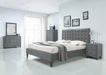 Acme Furniture - Saveria 2-Tone Gray PU 5 Piece Eastern King Bedroom Set - 25657EK-5SET - GreatFurnitureDeal