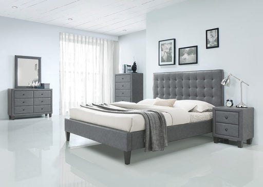 Acme Furniture - Saveria 2-Tone Gray PU 5 Piece Queen Bedroom Set - 25660Q-5SET - GreatFurnitureDeal