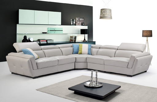 ESF Furniture - 2566 Sectional Sofa in Light Grey - 2566-SEC - GreatFurnitureDeal