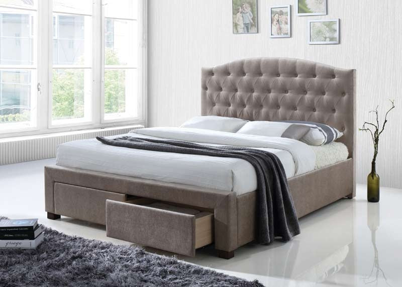 Acme Furniture - Denise Mink Fabric Eastern King Bed with Storage - 25667EK - GreatFurnitureDeal