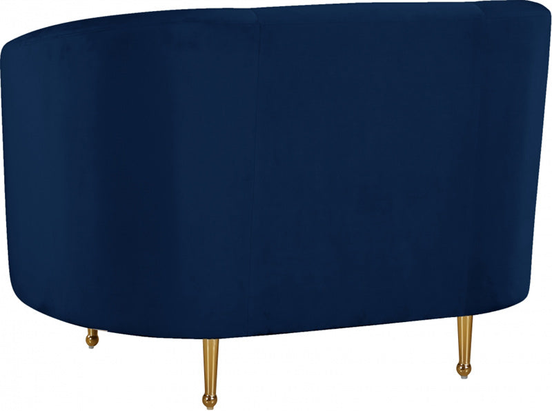 Meridian Furniture - Lavilla Velvet Chair in Navy - 611Navy-C - GreatFurnitureDeal