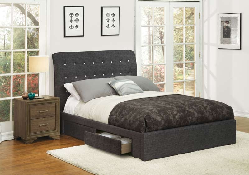 Acme Furniture - Drorit Dark Gray Fabric Eastern King Bed with Storage - 25677EK - GreatFurnitureDeal