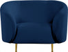 Meridian Furniture - Lavilla 3 Piece Living Room Set in Navy - 611Navy-S-3SET - GreatFurnitureDeal