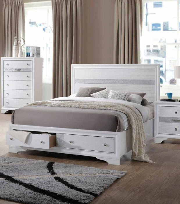 Acme Furniture - Naima White Eastern King Bed with Storage - 25767EK