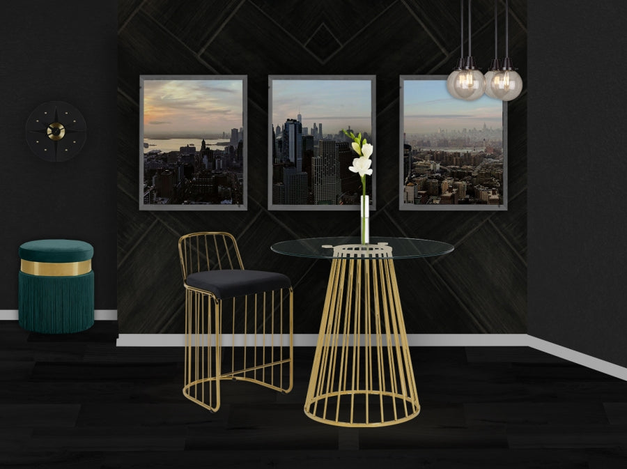 Meridian Furniture - Gio Velvet Counter Stool Set of 2 in Black - 759Black - GreatFurnitureDeal