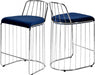Meridian Furniture - Gio Velvet Counter Stool Set of 2 in Navy - 760Navy - GreatFurnitureDeal