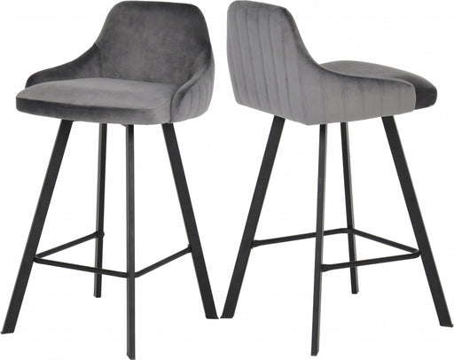 Meridian Furniture - Viviene Counter Stool in Grey (Set of 2) - 761Grey - GreatFurnitureDeal