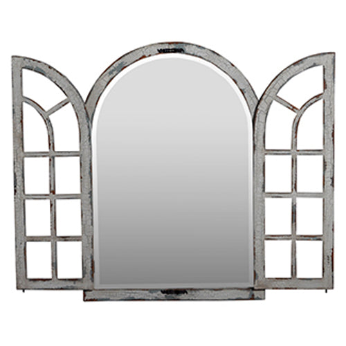 Bramble - Regency Mirror with Doors in Grey - 25907