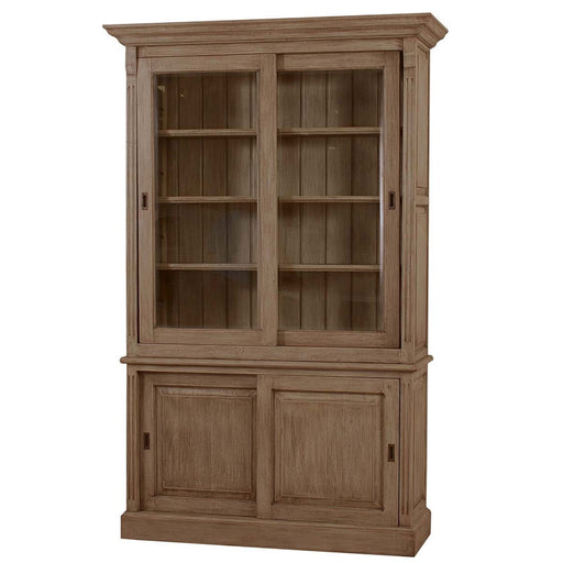Bramble - Hudson 88" Bookcase W- 2 Sliding Doors in Oak - 25976-OAK - GreatFurnitureDeal