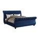 GFD Home - Kendall King Upholstery Bed Made With Wood In Blue - GreatFurnitureDeal