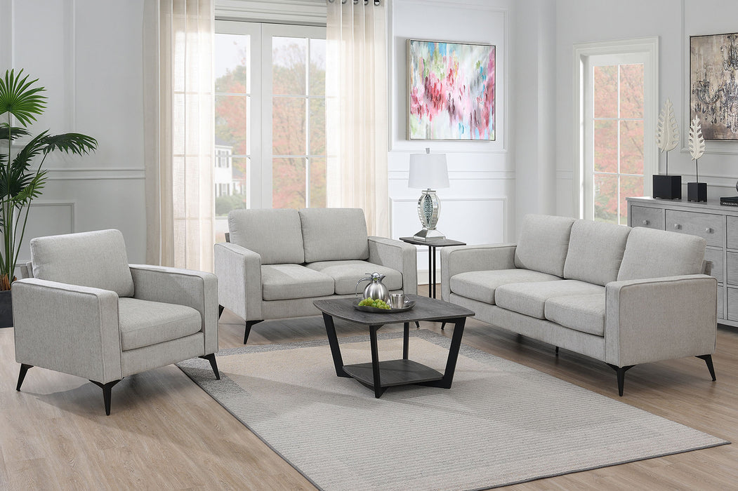 GFD Home -[VIDEO provided] [New]Modern 3-Piece Sofa Sets with Sturdy Metal Legs,Chenille Upholstered Couches Sets Including 3-Seat Sofa, Loveseat and Single Chair for Living Room Furniture Set (1+2+3 Seat) - GreatFurnitureDeal