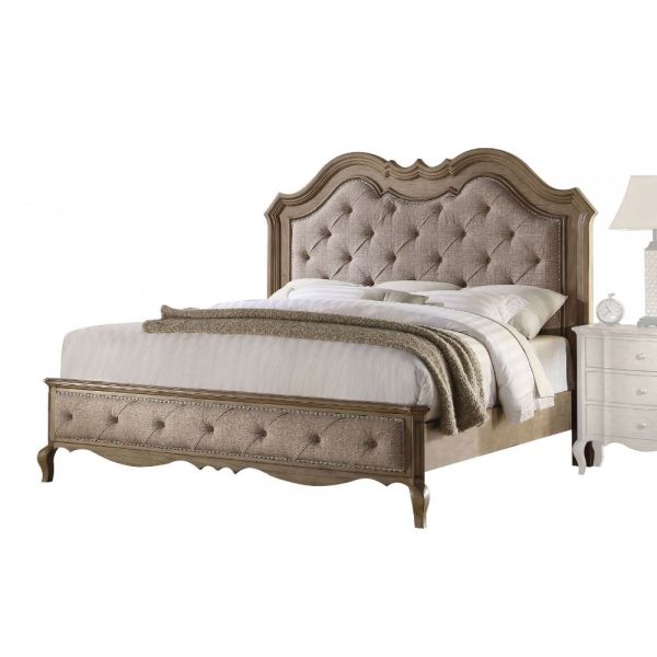 Acme Furniture - Chelmsford Beige Fabric & Antique Taupe 3 Piece Eastern King Bedroom Set - 26047EK-3SET - GreatFurnitureDeal
