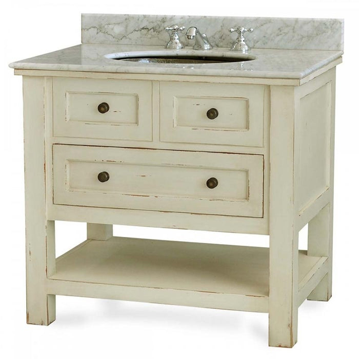 Bramble - Console Vanity Sink with Italian Marble in White - 26118V