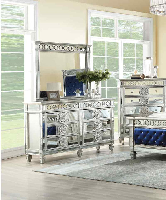 Acme Furniture - Varian Mirrored Dresser with Mirror - 26154-55