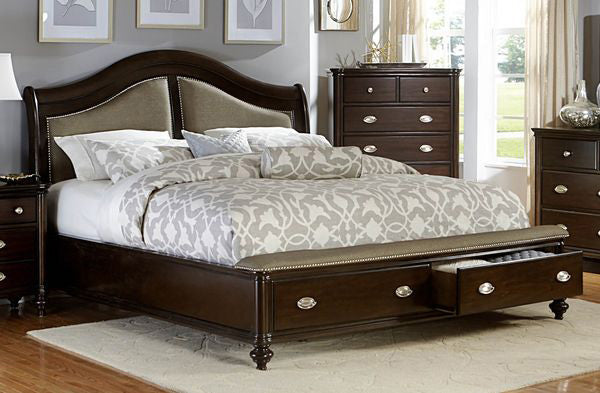 Homelegance - Marston Queen Sleigh Platform Bed with Footboard Storages - 2615DC-1 - GreatFurnitureDeal