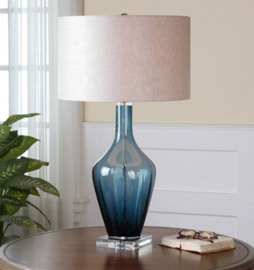 Uttermost - Hagano Blue Glass Table Lamp - 26191-1 - GreatFurnitureDeal
