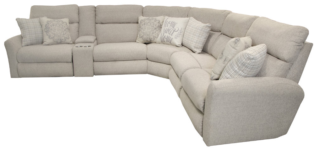 Catnapper - McPherson 6 Piece Reclining Sectional in Buff - 2616-19-14-18-15-17