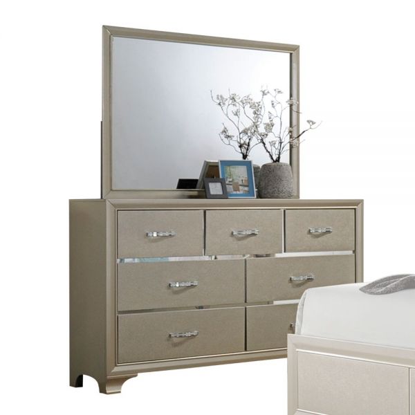 Acme Furniture - Carine Champagne Dresser with Mirror - 26244-45