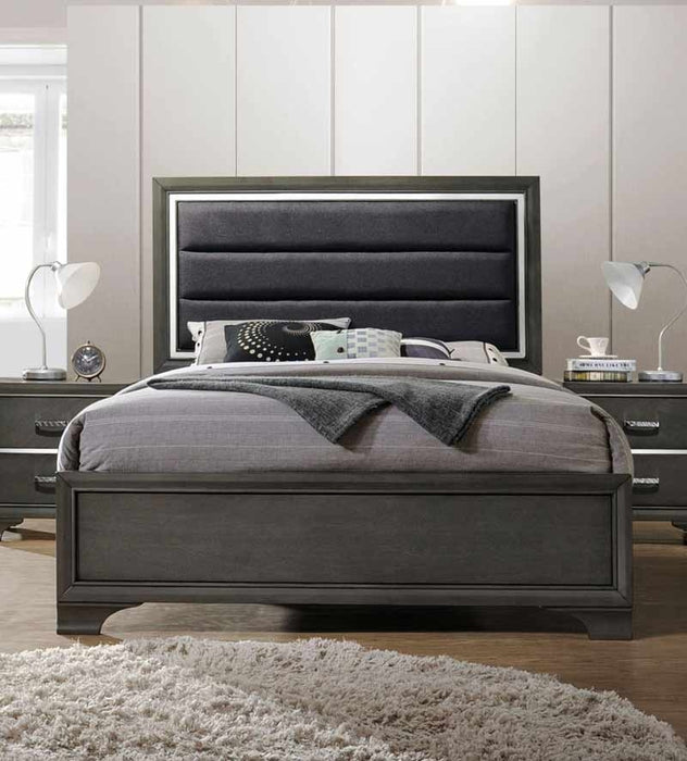 Acme Furniture - Carine II Fabric & Gray Queen Bed - 26260Q