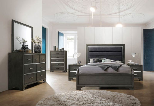Acme Furniture - Carine II Fabric & Gray 5 Piece Queen Bedroom Set - 26260Q-5SET