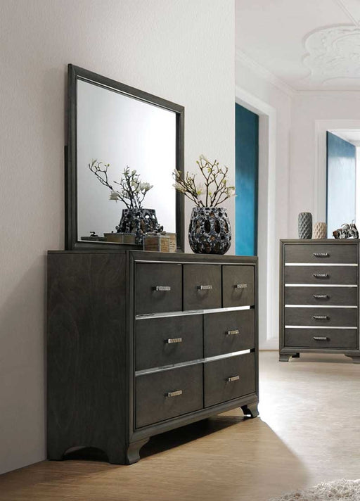 Acme Furniture - Carine II Gray Dresser with Mirror - 26264-65 - GreatFurnitureDeal