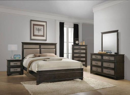 Acme Furniture - Anatole Copper PU & Dark Walnut 4 Piece Eastern King Bedroom Set - 26277EK-4SET - GreatFurnitureDeal