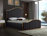 Meridian Furniture - Jolie Velvet King Bed in Grey - JolieGrey-K - GreatFurnitureDeal