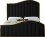 Meridian Furniture - Jolie Velvet Queen Bed in Black - JolieBlack-Q - GreatFurnitureDeal