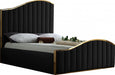 Meridian Furniture - Jolie Velvet Queen Bed in Black - JolieBlack-Q - GreatFurnitureDeal