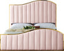 Meridian Furniture - Jolie Velvet Queen Bed in Pink - JoliePink-Q - GreatFurnitureDeal