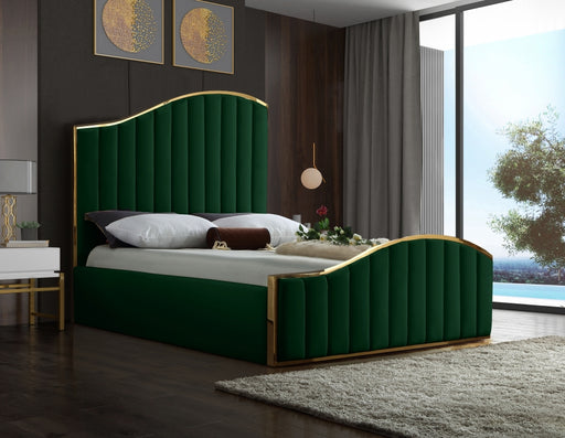 Meridian Furniture - Jolie Velvet King Bed in Green - JolieGreen-K - GreatFurnitureDeal