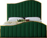 Meridian Furniture - Jolie Velvet Queen Bed in Green - JolieGreen-Q - GreatFurnitureDeal