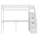 GFD Home - Twin Size Loft Bed with Storage Staircase and Built-in Desk, White (Old SKU:GX000903AAK) - GreatFurnitureDeal