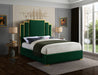 Meridian Furniture - Hugo Velvet King Bed in Green - HugoGreen-K - GreatFurnitureDeal