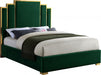 Meridian Furniture - Hugo Velvet Queen Bed in Green - HugoGreen-Q - GreatFurnitureDeal