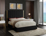 Meridian Furniture - Becca Velvet Queen Bed in Black - BeccaBlack-Q - GreatFurnitureDeal