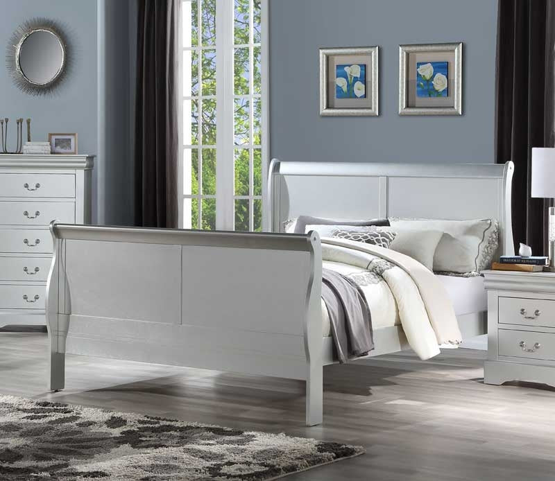 Acme Furniture - Louis Philippe III Platinum Queen Bed - 26700Q - GreatFurnitureDeal
