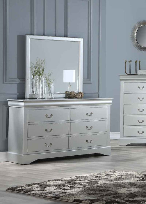 Acme Furniture - Louis Philippe III Platinum Dresser with Mirror - 26704-05 - GreatFurnitureDeal