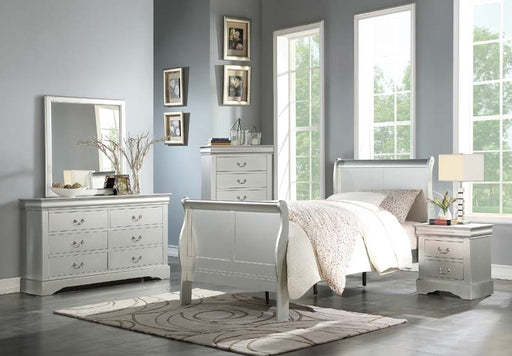 Acme Furniture - Louis Philippe III Platinum 5 Piece Twin Bedroom Set - 26710T-5SET - GreatFurnitureDeal