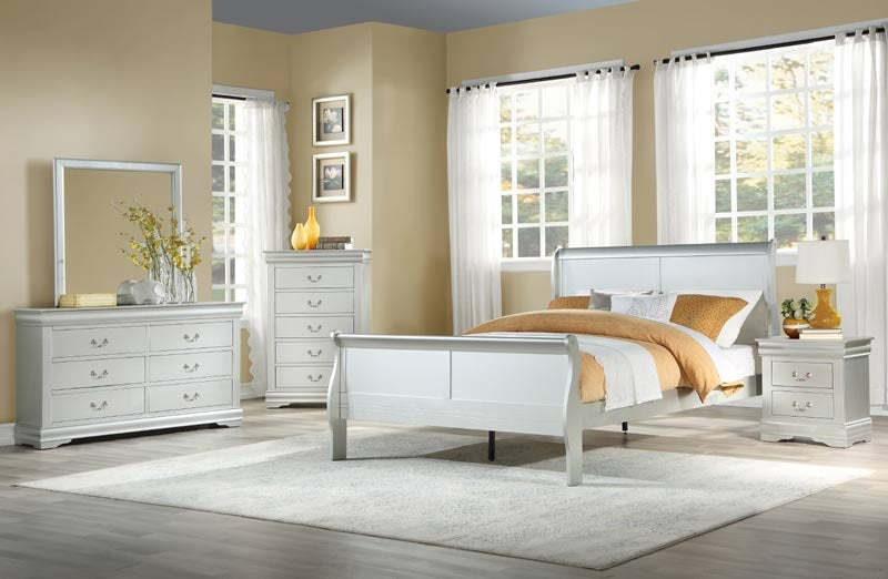 Acme Furniture - Louis Philippe Platinum 4 Piece Queen Bedroom Set - 26730Q-4SET