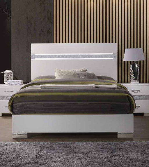 Acme Furniture - Naima II White High Gloss Eastern King Bed - 26767EK - GreatFurnitureDeal